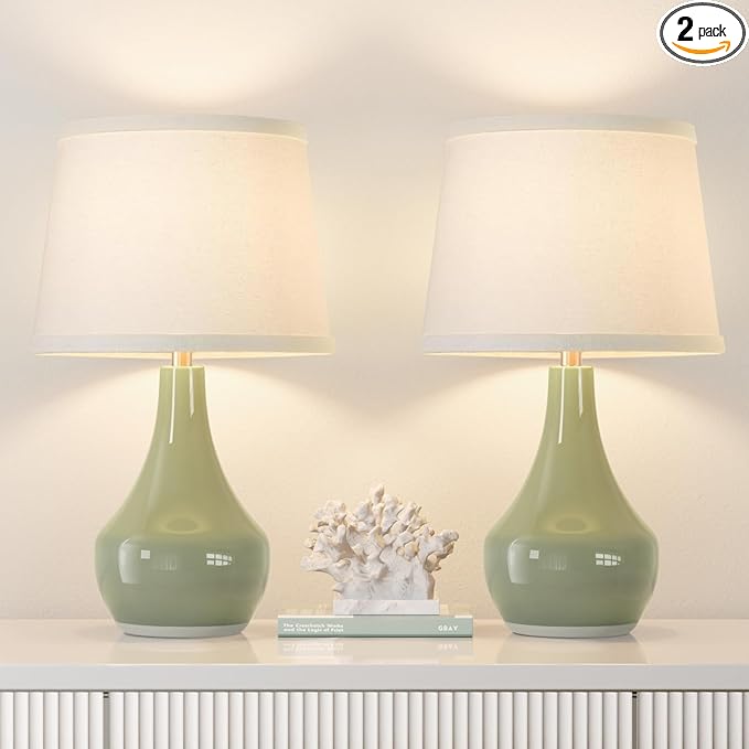 Seealle Modern Green Table Lamps Set of 2 by SeealleLighting