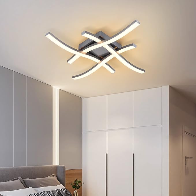 EDISLIVE Modern Dimmable LED Ceiling Light Curved 4-Light 18 in Minimalist - Image 5