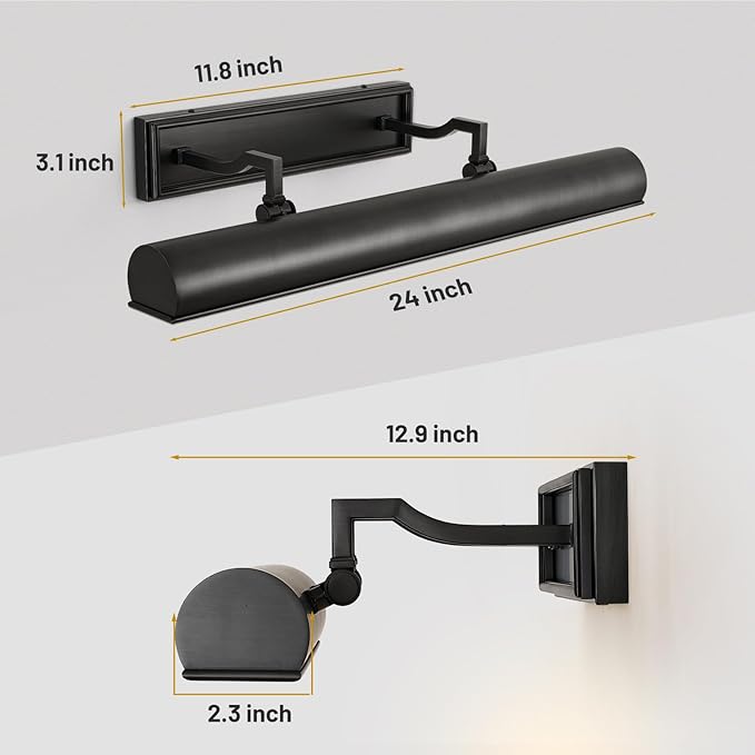 Picture Light 24" Black Picture Lights - Image 6