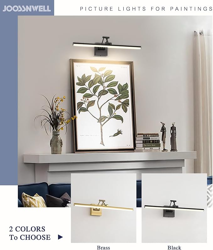 Joossnwell Picture Light for Painting Black Art Light Hard-Wired Picture Frame - Image 4
