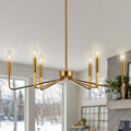 Brushed Gold Chandeliers for Dining Room, 6-Light Modern Farmhouse Chandelier by ACANER