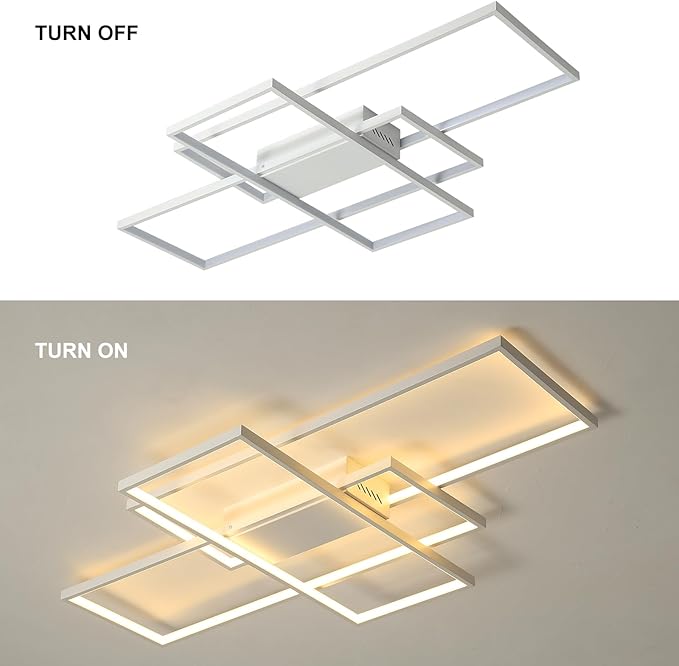 GEADI Modern Dimmable Ceiling Light, 35.4" White Led Ceiling Light Fixtures - Image 7