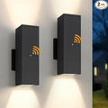 Dusk to Dawn Outdoor Lighting, LED Square Up and Down Outdoor Sconce Lights by TeweiBrand
