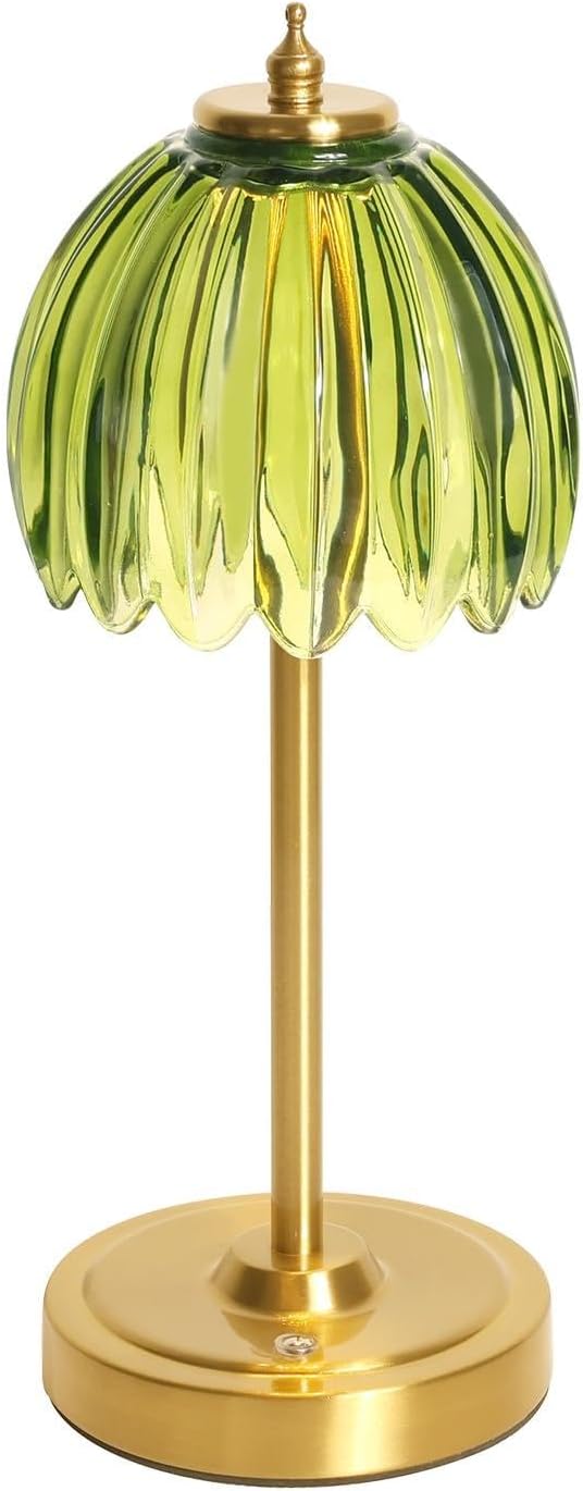 Tulip Table Lamp with 5000mAh Battery & Touch Control, Small Cordless Table by Shenmoyl