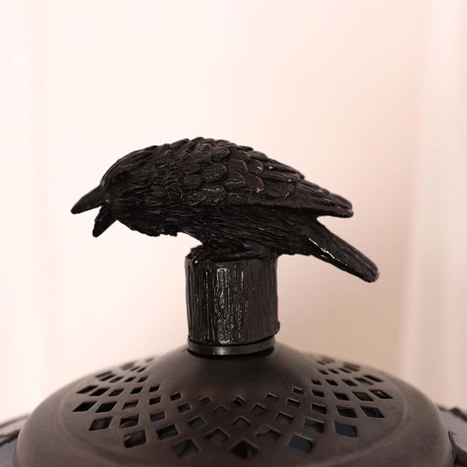 Bieye L12023 Tiffany Style Stained Glass Raven Floor Lamp Gothic Crow and Full - Image 6