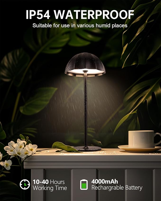 Cordless Table Lamps Rechargeable, 4000mAh Battery Operated Table Lamps - Image 3