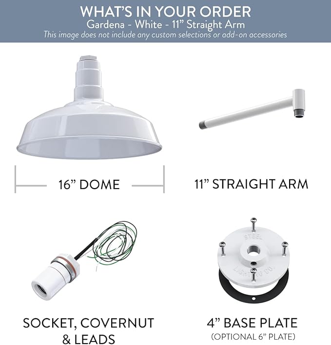 Steel Lighting Co. Gardena Barn Light | Outdoor Wall Mounted | 16" Dome | 11" - Image 6