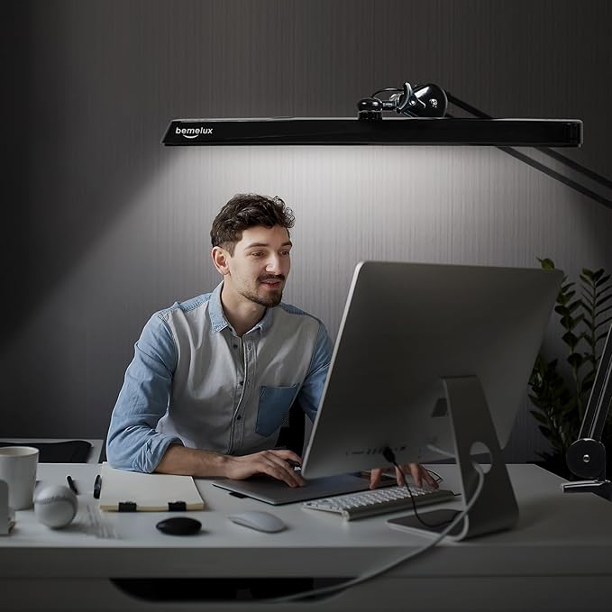 LED Architect Desk Lamp with Clamp, Metal Swing Arm 2000 Lumens Dimming Office - Image 5