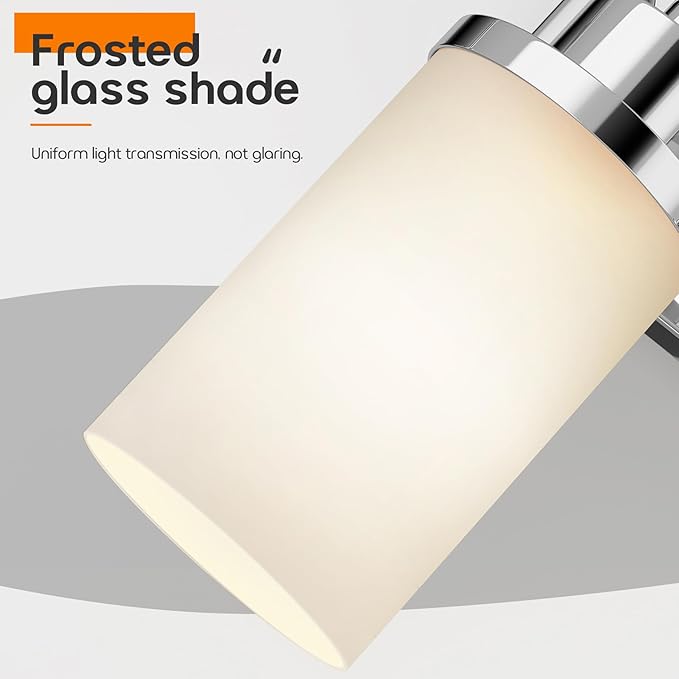 Bathrom Light Fixtures Polished Chrome 3 Vanity Lights - Image 5