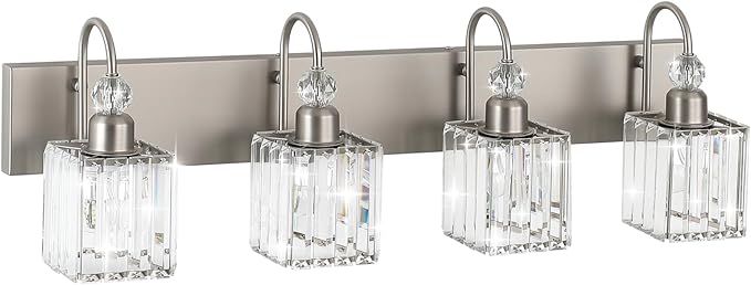 Ralbay Crystal Brushed Nickel Vanity Light - Image 9