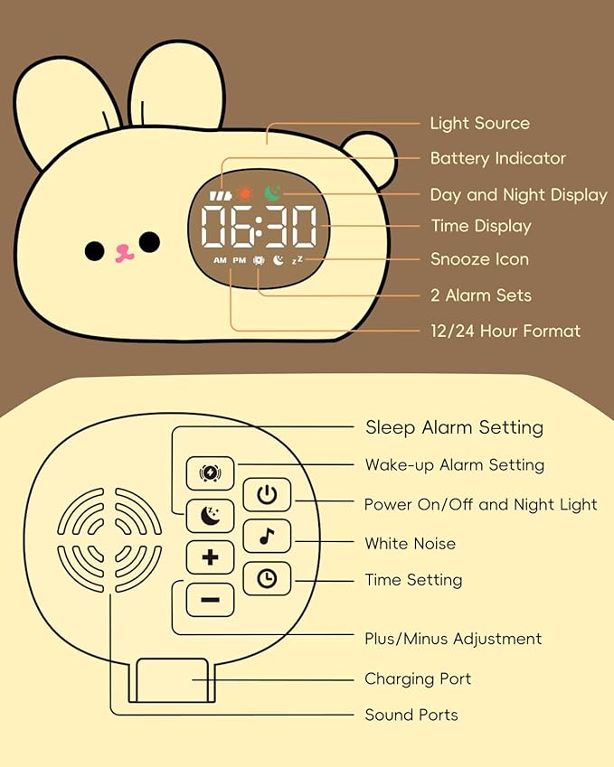 Bunny Alarm Clock for Kids - Image 9