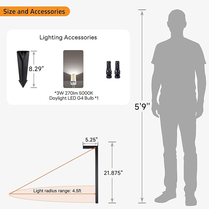 Gardenreet Brass Black Low Voltage Pathway Lights, Waterproof Outdoor Landscape - Image 6