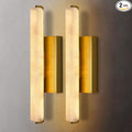 Alabaster Wall Sconces Set of Two, 15in Brass Alabaster Sconce, Modern Spanish by RINGRAIN