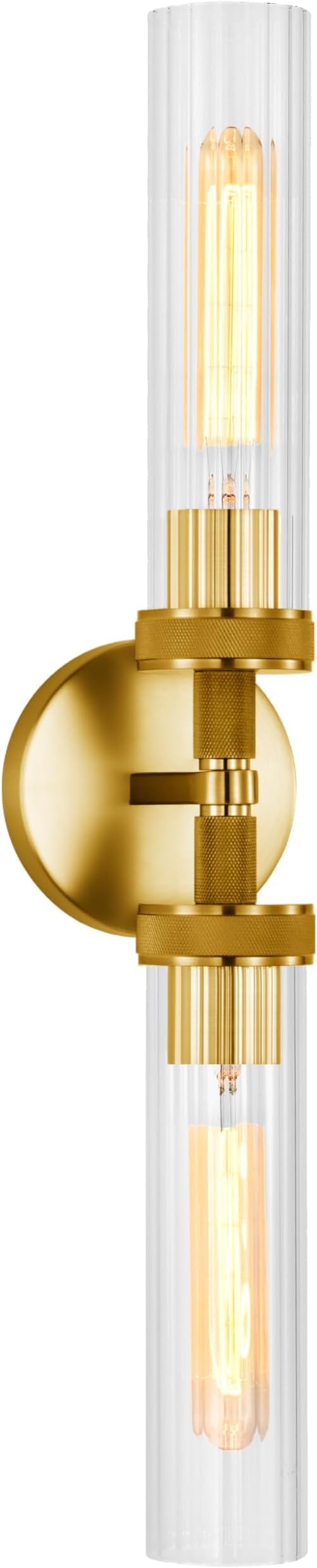 LaLuLa Gold Bathroom Vanity Light Fixtures – 2-Light Hardwired Wall Sconces by LaLuLaLighting