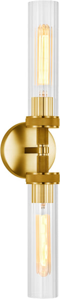 LaLuLa Gold Bathroom Vanity Light Fixtures – 2-Light Hardwired Wall Sconces by LaLuLaLighting