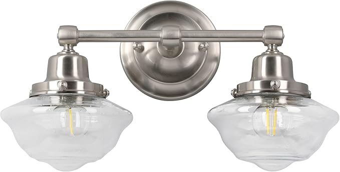 Design House Vintage-Inspired Schoolhouse 2-Light Dimmable Vanity Light - Image 9