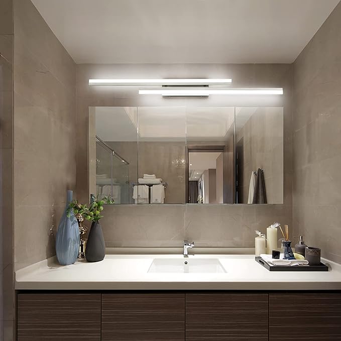 PRESDE 48 Inch LED Bathroom Vanity Light Bar, Modern Brushed Nickel Bath - Image 2