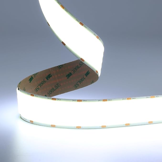 JOYLIT 30MM Wide COB LED Strip Lights 24V Cool White 6000K 16.4FT/5M 8000LEDs by JOYLIT