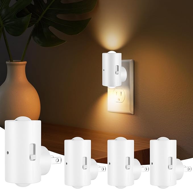 4 Pack Mini LED Night Light, Dimmable Plug-in Wall Light by Unknown