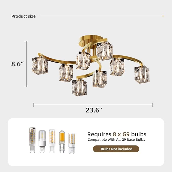 Semi Flush Mount Ceiling Light Fixture - Image 9