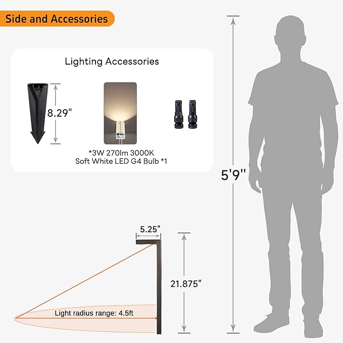 Gardenreet Outdoor Brass Pathway Lights, Low Voltage Landscape Path Lighting - Image 7