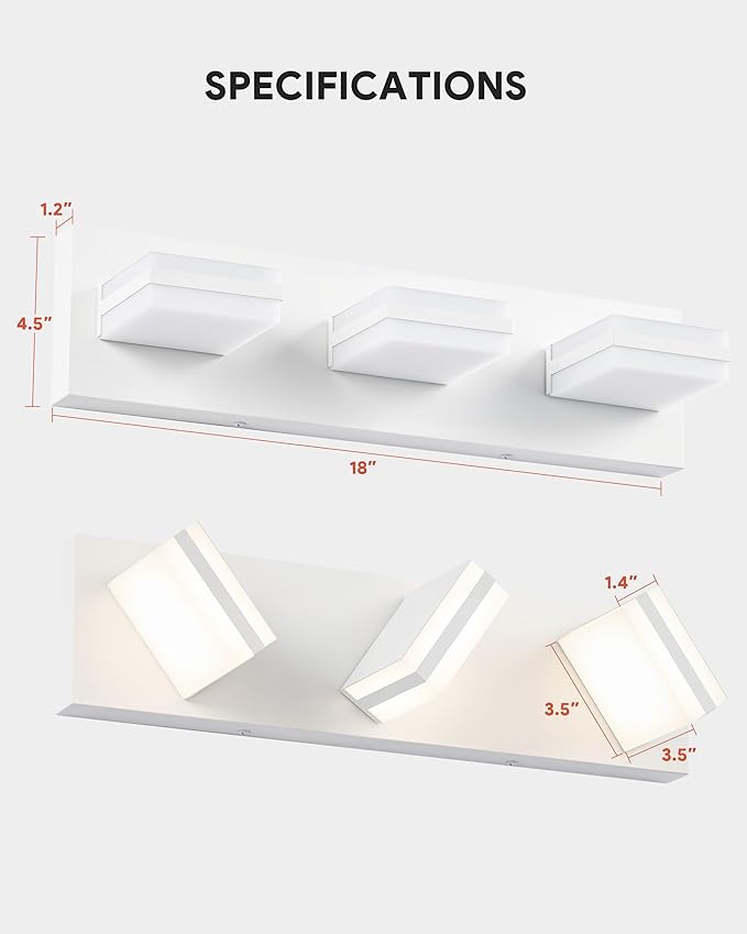 VONLUCE Bathroom Vanity Light Fixture, 3-Light Modern LED Vanity Lights - Image 6