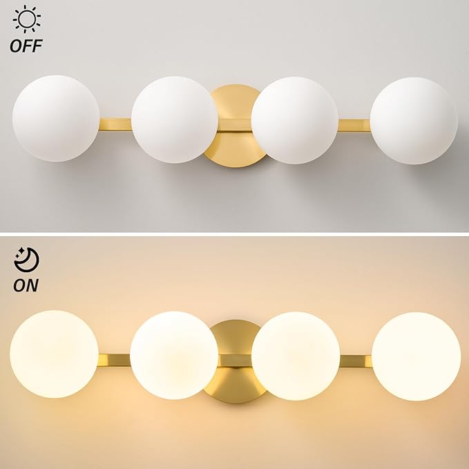 Bathroom Vanity Mirror Light Fixtures: 4 Lights Bath Wall Sconce Lighting - Image 4