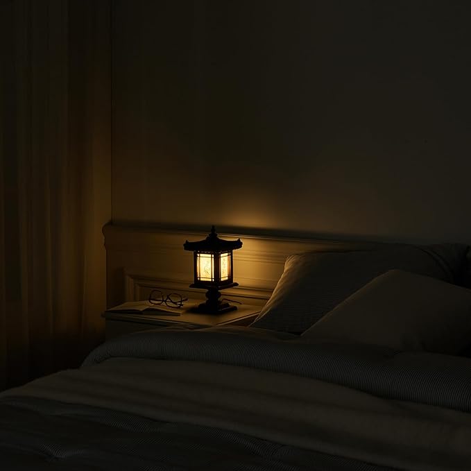 Traditional Korean Wood Lamp | Handmade Asian Oriental Table Lantern | Bedside - Image 9