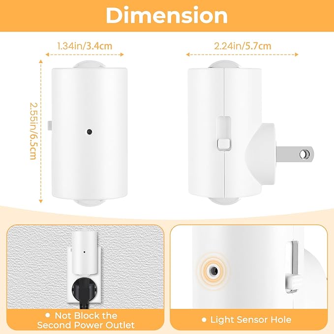 4 Pack Mini LED Night Light, Dimmable Plug-in Wall Light - Image 7