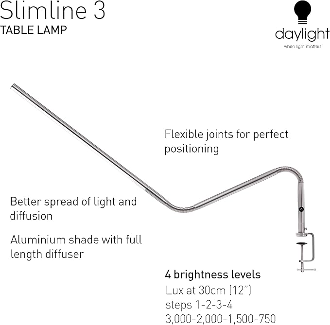 Daylight Company, LLC U35108 Slimline 3 Table Lamp-LED-80 CRI-Eye Care-4 - Image 5