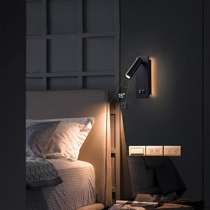 LED Reading Wall Lights for Bedroom, Backlight Night Wall Lamp, Plug in Cord - Image 2