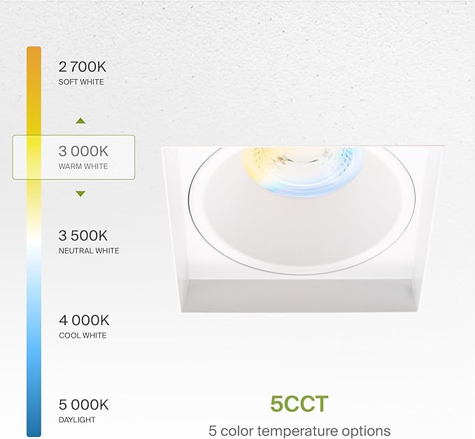 ASD Trimless 2 Inch LED Recessed Lighting, 8W 120V Commercial Square Downlight - Image 5