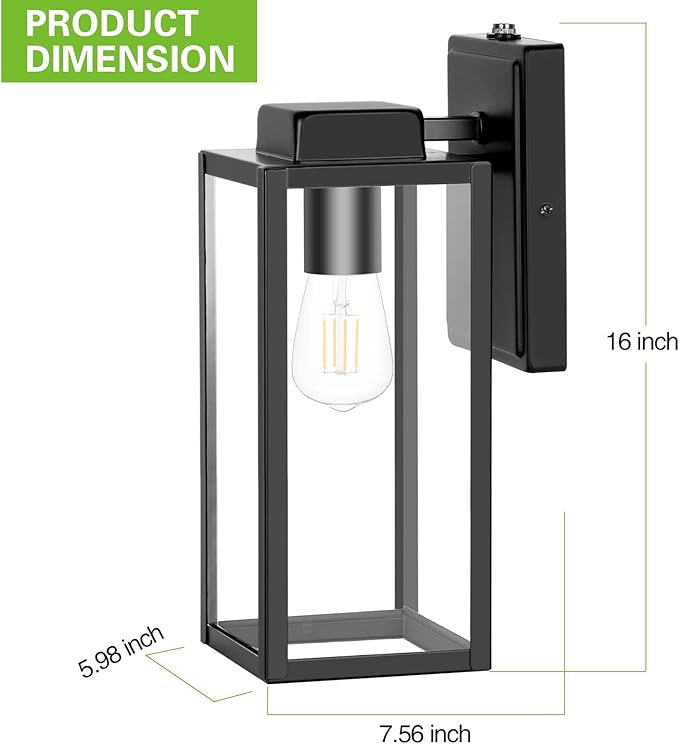 Large Outdoor Wall Light, 16 Inch Outdoor Wall Lantern, Dusk to Dawn Exterior - Image 7