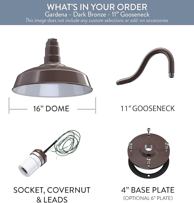 Steel Lighting Co. Gardena Barn Light | Outdoor Wall Mounted | 16" Dome | 11" - Image 6