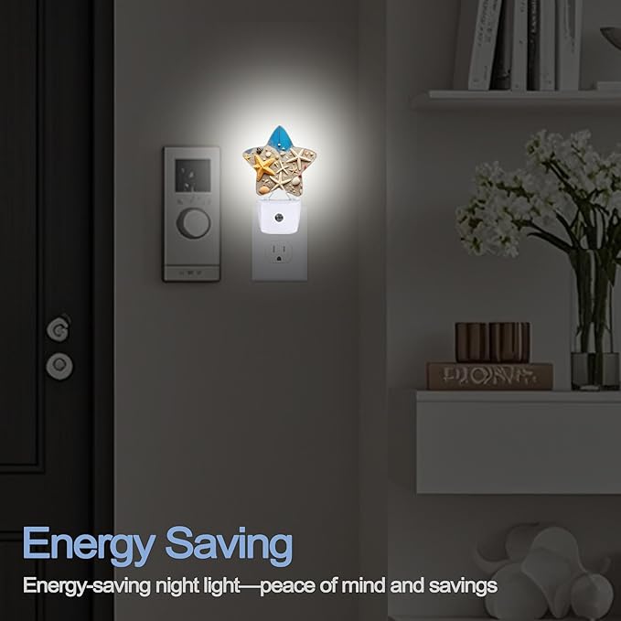 Coastal Seashell Starfish Night Lights Plug Into Wall, Nightlight - Image 5