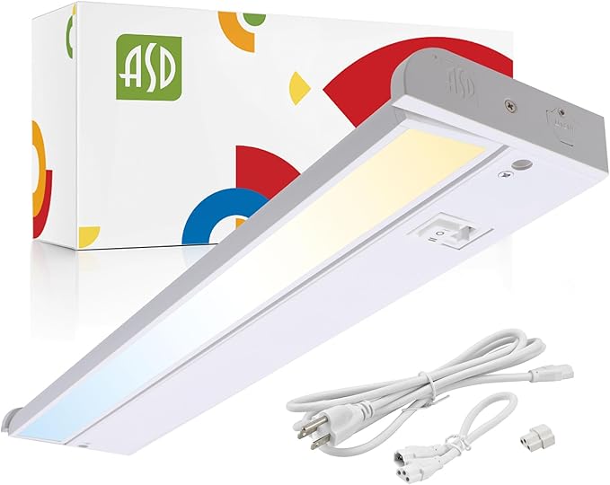 ASD Swivel LED Under Cabinet Lighting, 18 Inch 8W, Hardwired or Plug-in by ASDLightingCorporation