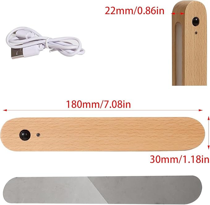 2 Pcs LED Motion Sensor Night Light Battery Operated Wall Light-USB - Image 5