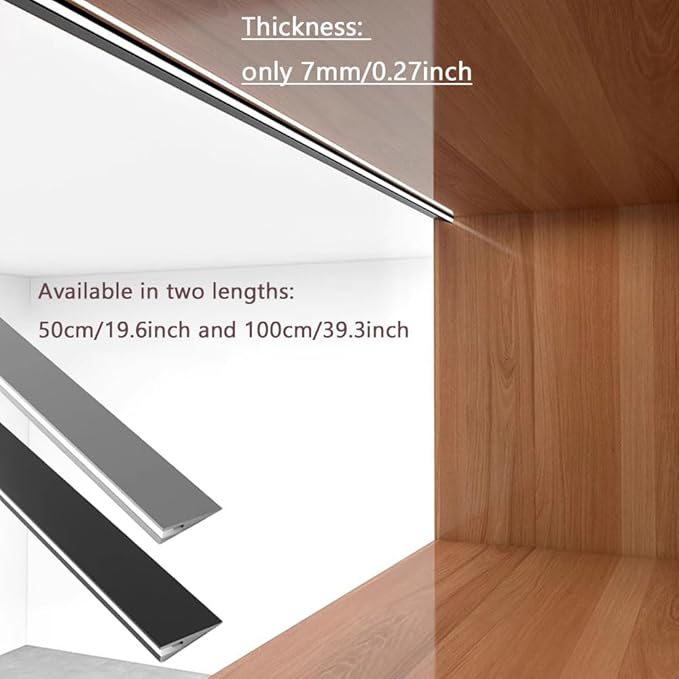 5 Pack LED Aluminum Channel Profile Under Cabinet, Self Adhesive Ultra Thin - Image 3