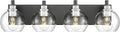 Bathroom Light Fixtures, 4-Light Black and Brushed Nickel Bathroom Vanity Light by Metwet