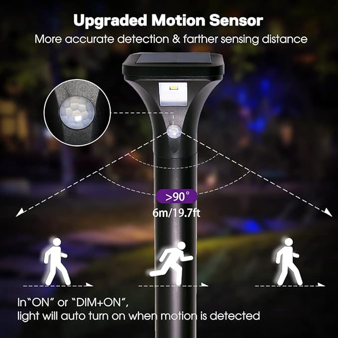 LED Solar Powered Motion Sensor Pathway Lights, Battery Powered Outdoor - Image 7