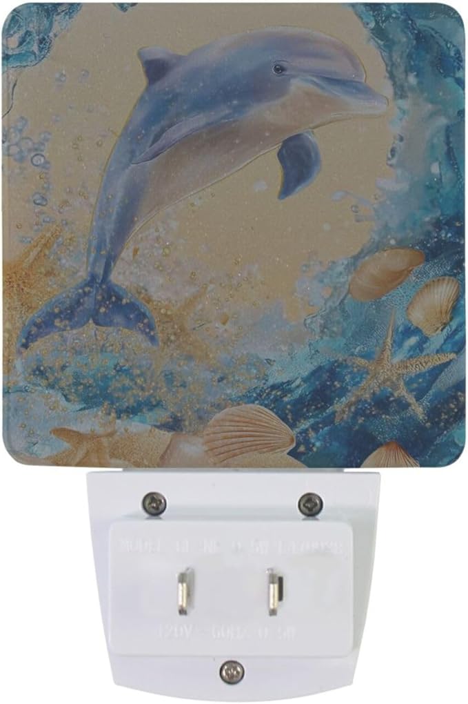 Dolphin Starfishes Night Light LED Plug in Nightlight Light Sensor Dusk to Dawn - Image 4