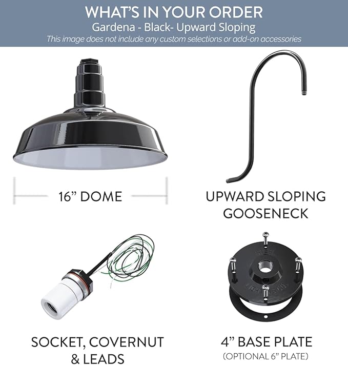 Steel Lighting Co. Gardena Barn Light | Outdoor Wall Mounted | 16" Dome | - Image 6