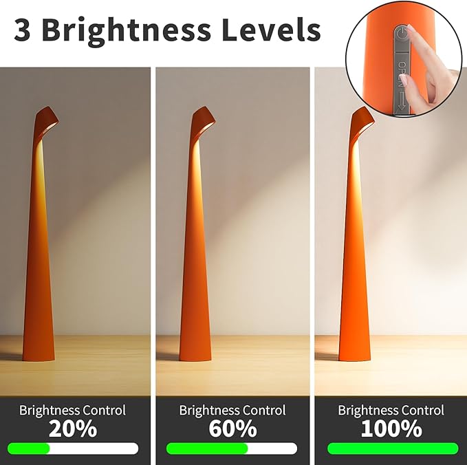 Portable Cordless LED Desk Lamp, Rechargeable Wireless Table Lamp, 3-Level - Image 2