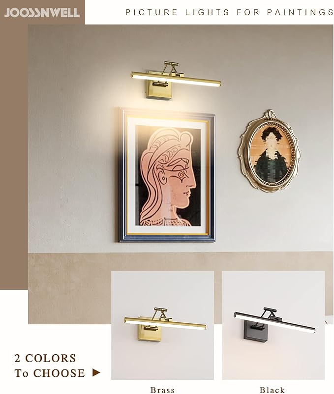 Joossnwell LED Picture Lights for Paintings Dimmable 15.5 Inch Long Hard-Wired - Image 4