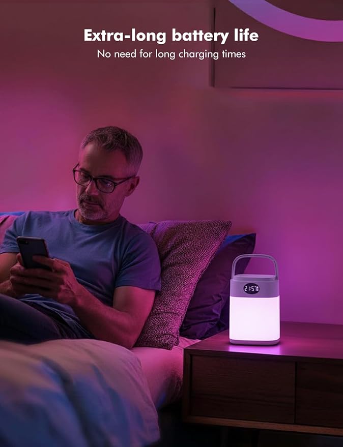 YHW RGB Touch Table Lamp, Dimmable Small RGB Bedside Bed Lamp - Image 5