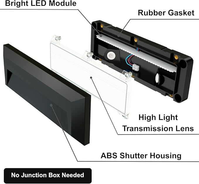 ZONK LED Outdoor Indoor Step Lights, Line Voltage 110-240V 2W Landscape Stair - Image 7
