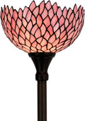 WERFACTORY Tiffany Floor Lamp Pink Stained Glass Wisteria Light 12X12X71 Inches by WERFACTORY