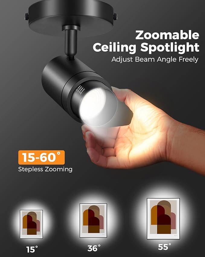 Zoomable LED Ceiling Spot Lights Indoor Adjustable Ceiling Spotlight Fixture - Image 2