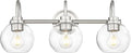 Bathroom Light Fixtures, 3-Light Brushed Nickel Vanity Lights Over Mirror by Audickic