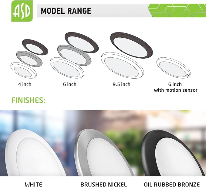 ASD 6 Inch LED Flush Mount Ceiling Light, Wet Rated Dimmable LED Disk Light - Image 9